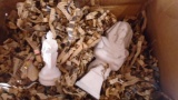 Box of Various Unfired Unfinished Chess Clay pieces Statues