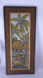 painted wood carving signed ANEK