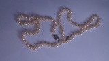 Pearl Double Necklace maybe Faux with Non Functional Clasp