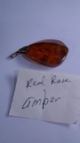 Red Rose Amber Pendant