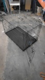 Pet Kennel Cage Folding Double Door Crate Top Paw Water Dish Not Included 36x23x25