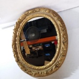 Framed Oval Mirror Gold Frame 17