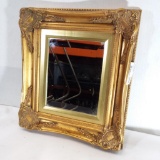 Framed Ornate Mirror Beveled Glass Gold Frame 14