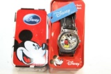 Disney Micky Mouse Watch In Tin Case with Tag Ticking