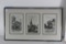 Framed 3 Early Lithographs of Germany by MF Hasker frame 30 wide 17 tall