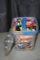 Small Plastic Bin Filled With Various Lego Pieces 25 Year Anniversary Collectible Bin and Bricks