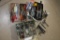 Tackle Box Filled with Various Locks & Keys, and Tool Boxes with Screwdrivers, Wrenches, etc.