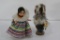 Pair of Multi-Cultural, Eskimo and Spanish, Dolls 8in tall