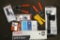 Box Of Misc Office Supplies, Tools, and Cell Phone Accessories