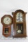 Vintage Wooden Meiji clock co. and Tempus Fugit Wall Clocks 2 units, with accessories