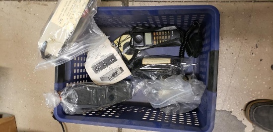 Crate Of Miscellaneous Vintage Electronics, Nokia Phone, Realistic phone, etc.