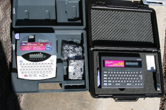 Brother P-Touch Label Makers Model PT-1800 2 Units with hard cases