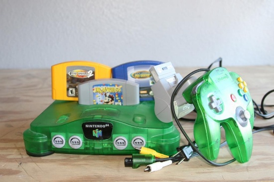 Special Edition Nintendo 64 Video Game System with Controller, 3 Games, & External Memory Powers on