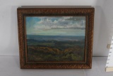Small Oil or Acrylic Painting of Open Landscape by K. Buckland