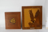 King of the Air and Rose Wood Art Made from Multiple Kinds of Wood signed