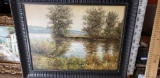 Oil or acrylic landscape Painting of Trees and lake 4ft tall 5ft wide