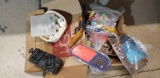 Entire Box of Vintage Toys, toy gun, Pennies, Wiffle and golf balls, Dice, etc.