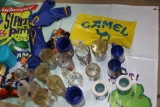 Entire Box Of Misc. Items, Budweiser Party Sign, Joe Camel Beer Mugs, Koozie Cups & Collectibles