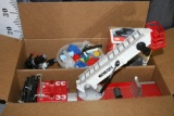 Box of Misc. Toys, '70 Chevy Corvette 1/25 scale, Uno Deluxe Card Game, Bin of Lego Bricks, etc.