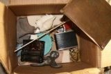 Box Of Misc. Items, Small Decor, Shells, Flask, Etc.