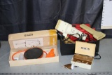 Box of Misc Vintage Items, Chalk Hem Line Marker, Handheld Car Vacuum, Small Dremel