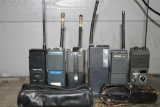 Radio Communication Equipment Walkie Talkies 5 Units, Motorolla, Realistic, etc. in Vintage Suitcase