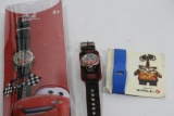Disney Cars and Wall-E Watches, 2 Cars and 1 Wall-E