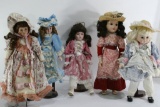 Collection of Vintage Porcelain Dolls, 20in tall, 4 units, 1 unit music box doll