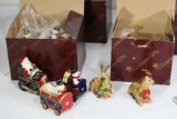 Santa Driving A Christmas Train Magnetic Salt and Pepper Shaker 2 units, and Reindeer Salt & Pepper