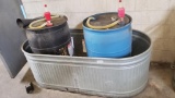 Farmaster Stock Tank with 2 55 Gallon anti freeze barrels