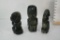 Lot of 3 Polished Stone Carvings 7in tall