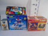 Box of Miscellaneous Games and Toys, Deluxe Lite-Brite, Funlight Projection Gun, etc.