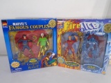Lot of 2 pairs of Famous Marvel Duos, Gambit with Rouge, and The Human Torch with Iceman