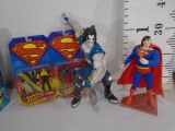 Box of Various Superman Action Figures, Conduit and Steel, Superman and Lobo Statues