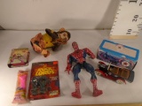 Assorted Collectible Toys, Texaco 1917 Touring Car,Rock Lords Boulder Figure, Vintage Monkey Toy etc