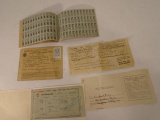 Possibly Complete War Ration Book, Vintage Cargo Ticket, other Vintage Items