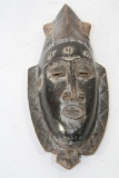 Small African Style Wooden Hanging Wall Mask 16in Tall