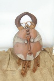 Small African Style Hanging Wall Mask 14in Tall 12in Wide