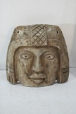 Small Aztec Style Stone Hanging Wall Mask 8in Tall