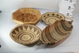 Various Weave Baskets 4 Units