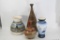 Assorted Artistic Clay Jars. Size Varies 8 inches to 14 Inches. T. Black 4 Units