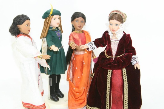 The Girls Of Many Lands Doll Collections 9 inch Dolls with Stands and Information Brochure.
