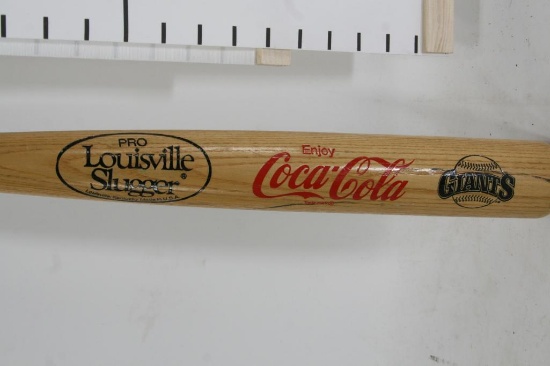 Engraved Coca-Cola Coke Giants Pro Louisville Slugger Sponsor Baseball Bat 32".
