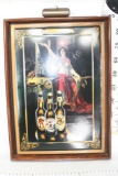 Framed Ad with Lamp Anheuser Bosch Inc Brewers Of Faust & Muenchener Lagers & Black & Tan Porter