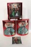 1995 Christmas Barbie Happy Holidays Special Edition Emerald Green Canada 3 units