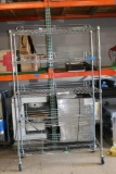 Large Stainless Steel Rolling Metro Rack 76in tall 11in wide 48in wide Rack Only