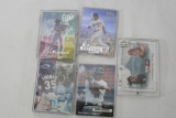 Bag of Various Baseball Trading Cards with Storage Cases Jeter, Piazza, Thomas, Bonds, etc.