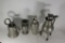 Antique or Vintage Pewter Liquid dispenser, shaker, tea pot & small vase size varies from 8in-12in