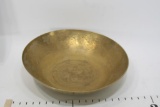 Metal/Brass Handbeaten Wok with engraving design 6 inches tall & 16 wide, 5 lbs