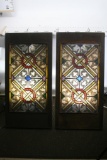 Stained Glass windows in wooden frame maybe 17th 16th century 36
